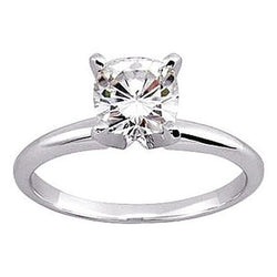 Bague Solitaire Réel Diamant Taille Coussin 1.25 Ct. Or Blanc 14K