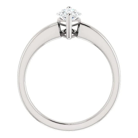 Bague Solitaire Réel Diamant Taille Marquise Or Blanc 2.50 Carats
