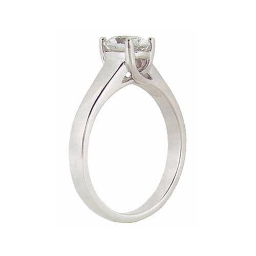 Bague Solitaire Réel Diamant Taille Ovale 1.65 Carat Or Blanc