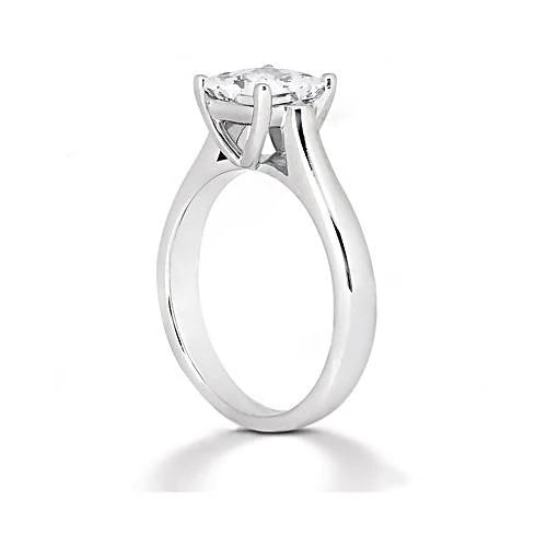 Bague Solitaire Réel Diamant Taille Princesse E Vvs1 1.51 Carats