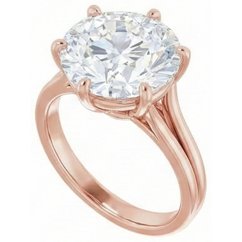 naturel round diamant 6.50carats bague angle de côté