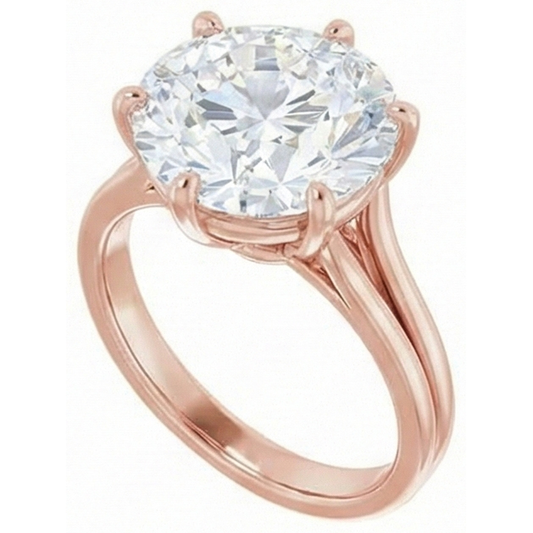 naturel round diamant 6.50carats bague angle de côté