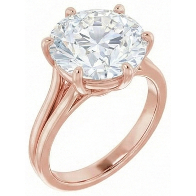 naturel round diamant 6.50carats bague détail rapproché