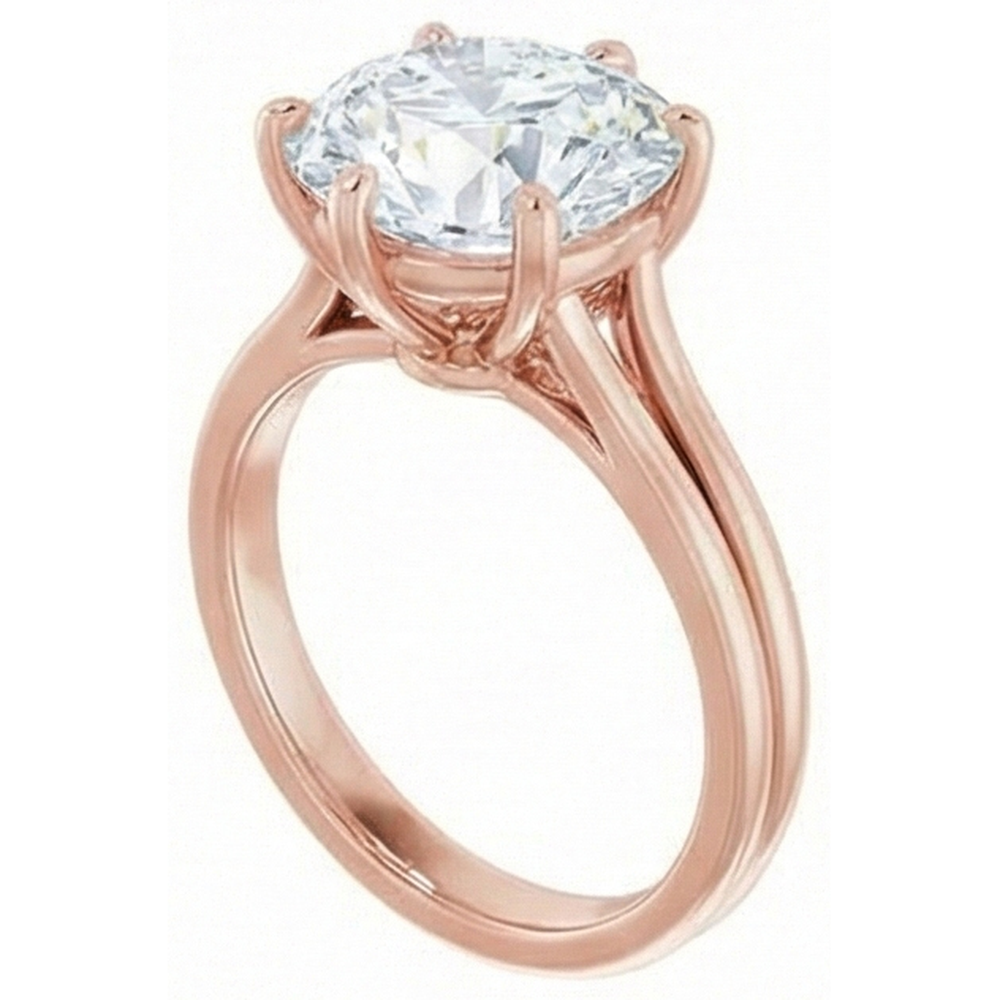 naturel round diamant 6.50carats bague vue de dessus