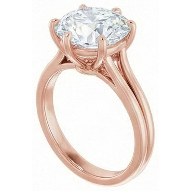 naturel round diamant 6.50carats bague vue de dessus