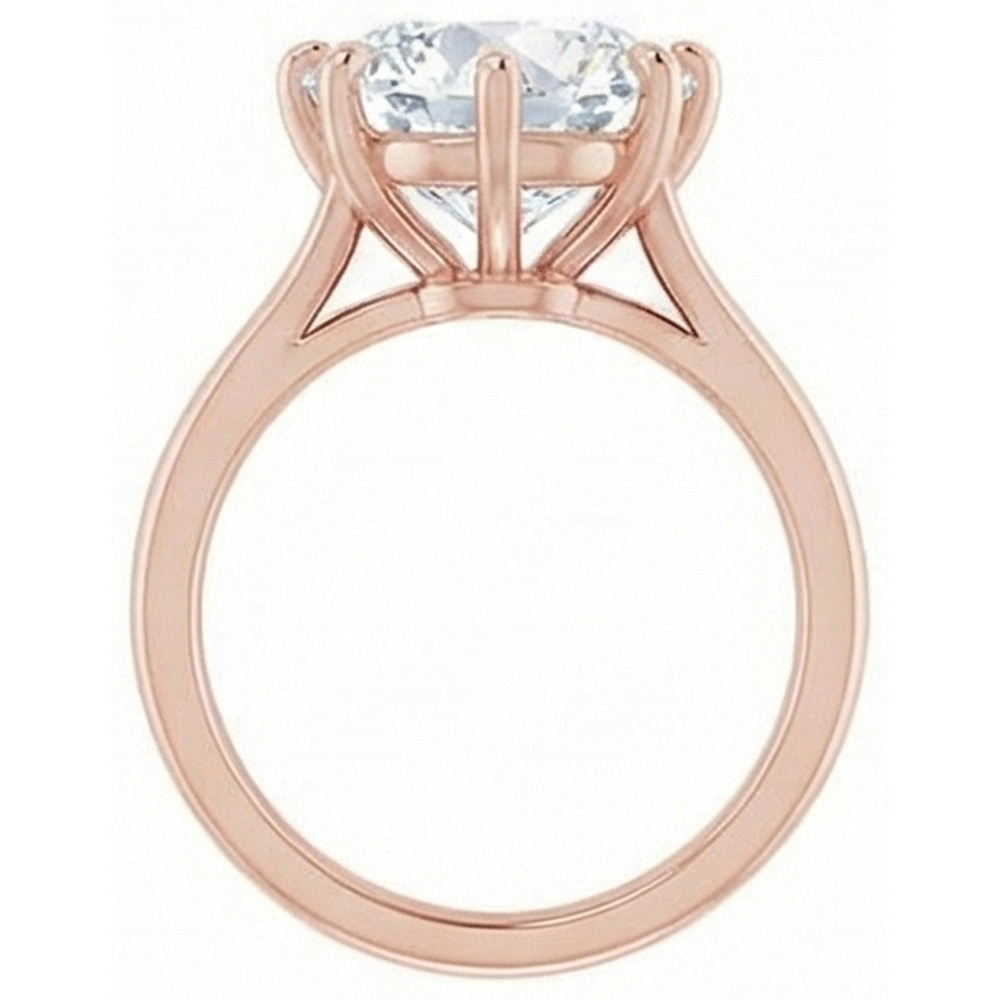 naturel round diamant 6.50carats bague vue de profil