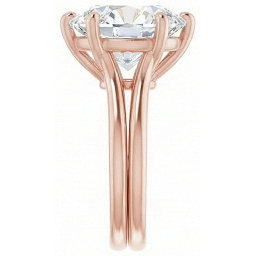naturel round diamant 6.50carats bague sur blanc