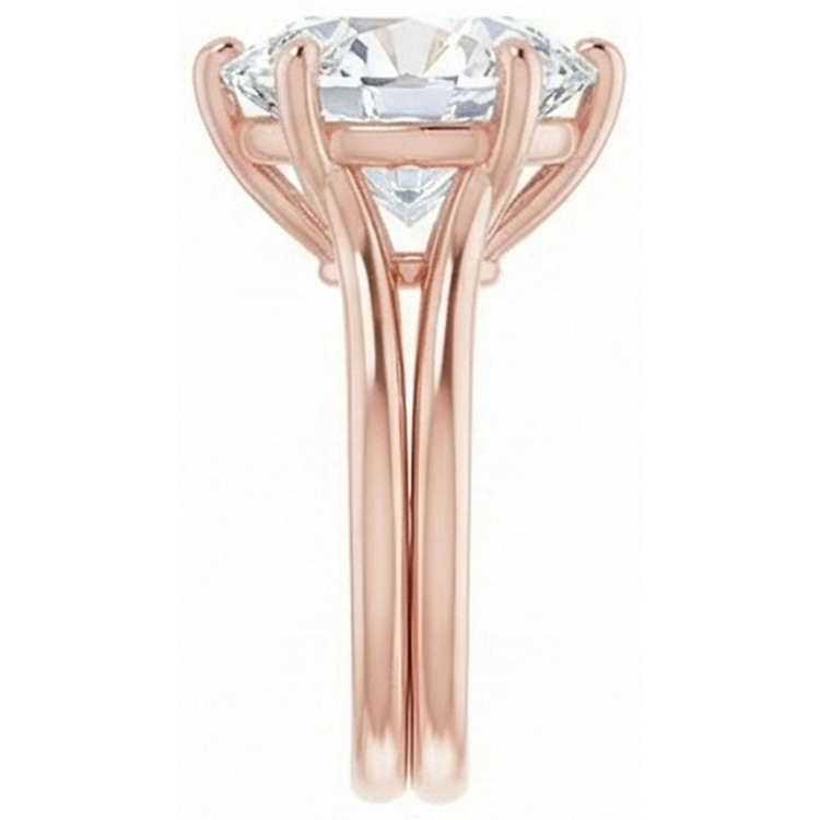 naturel round diamant 6.50carats bague sur blanc