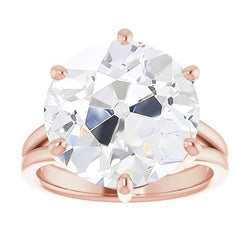 Bague Solitaire Rond Réel Diamant Vieux Mineur Serti 6 Griffes 6.50 Carats