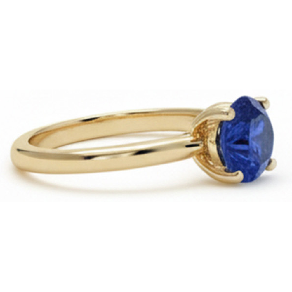 naturel round saphir 3carats bague détail rapproché