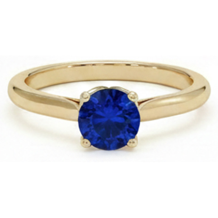 naturel round saphir 3carats bague vue de face