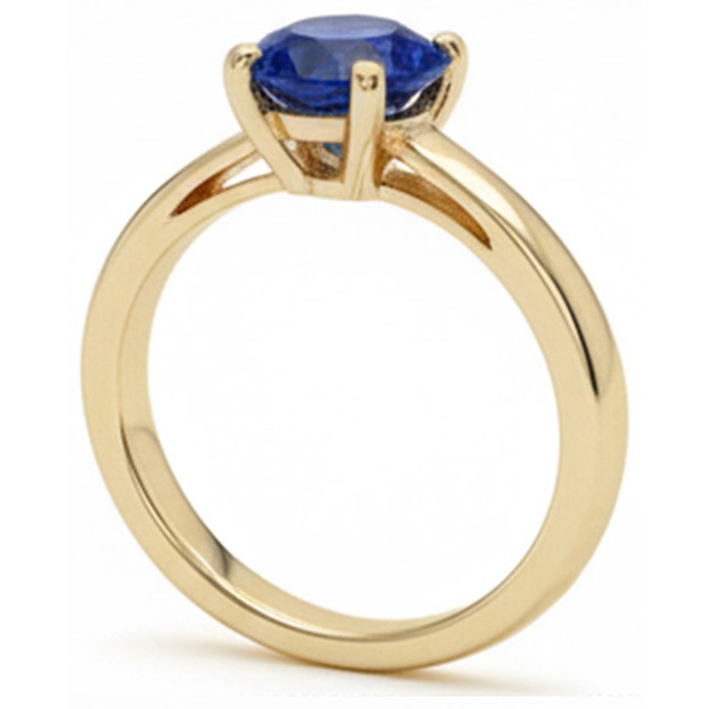 naturel round saphir 3carats bague vue de dessus