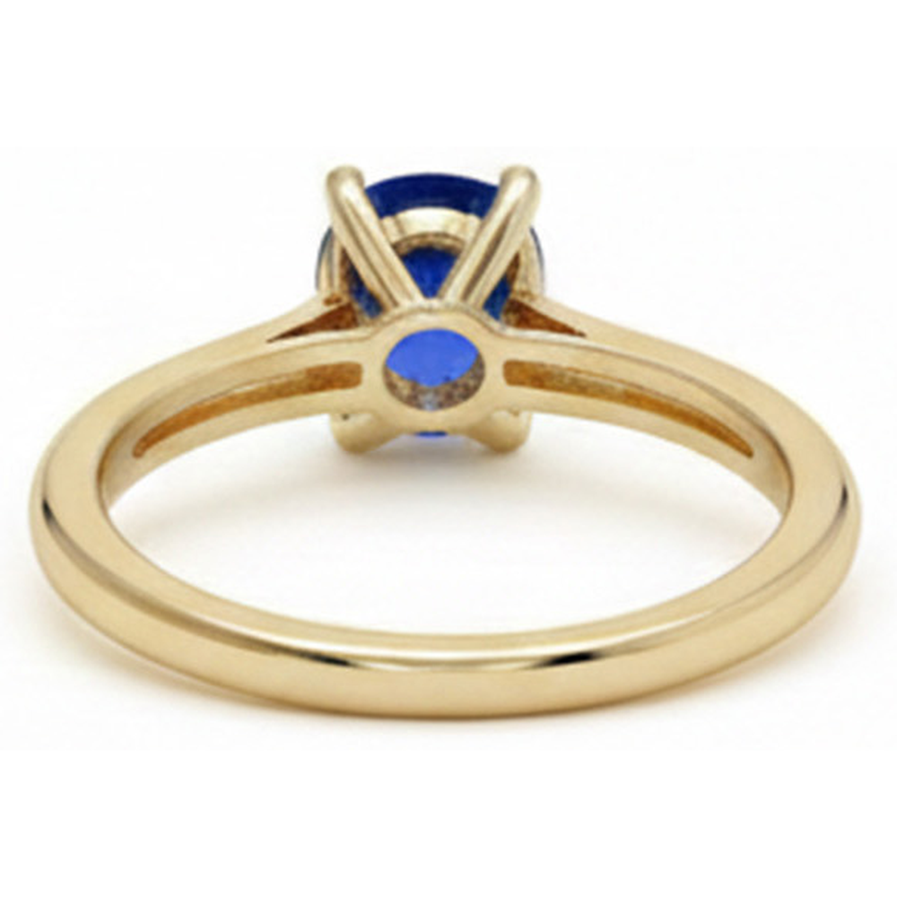 naturel round saphir 3carats bague vue de profil