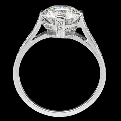 Bague Solitaire Ronde Accents Sertie Griffe Vieux Mineur Réel Diamants 2.50 Carats