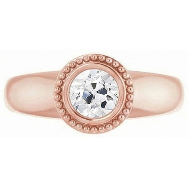 naturel round diamant 2carats bague détail rapproché