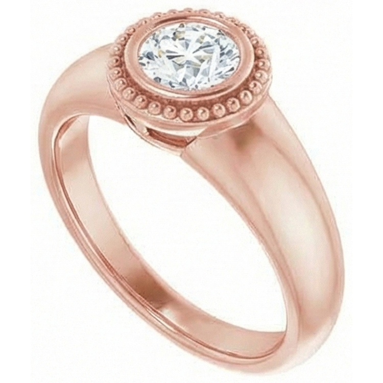 naturel round diamant 2carats bague vue de dessus