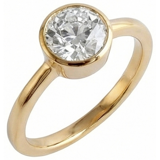 naturel round diamant 1.50carats bague angle de côté