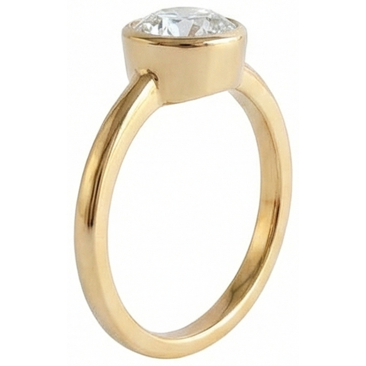 naturel round diamant 1.50carats bague vue de dessus