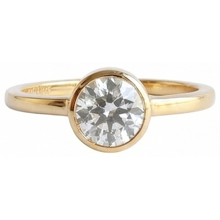 naturel round diamant 1.50carats bague sur blanc