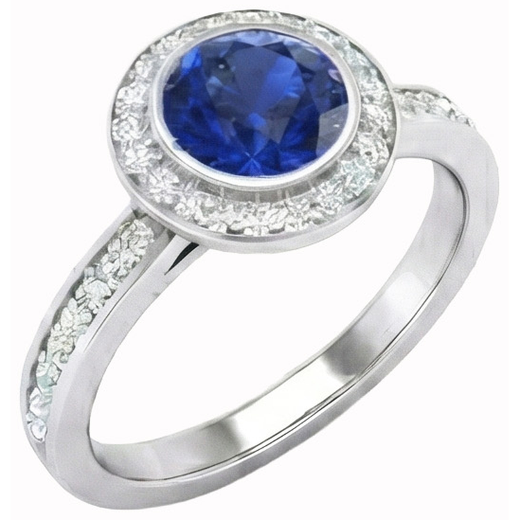 naturel round diamant 2.40carats bague vue de face