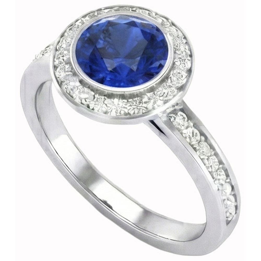 naturel round diamant 2.40carats bague détail rapproché