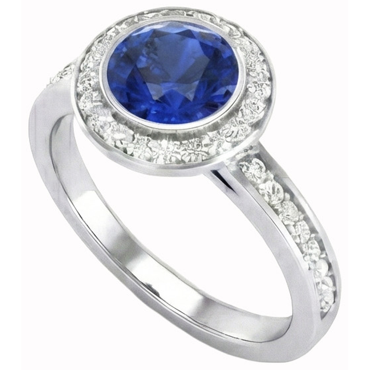naturel round diamant 2.40carats bague détail rapproché