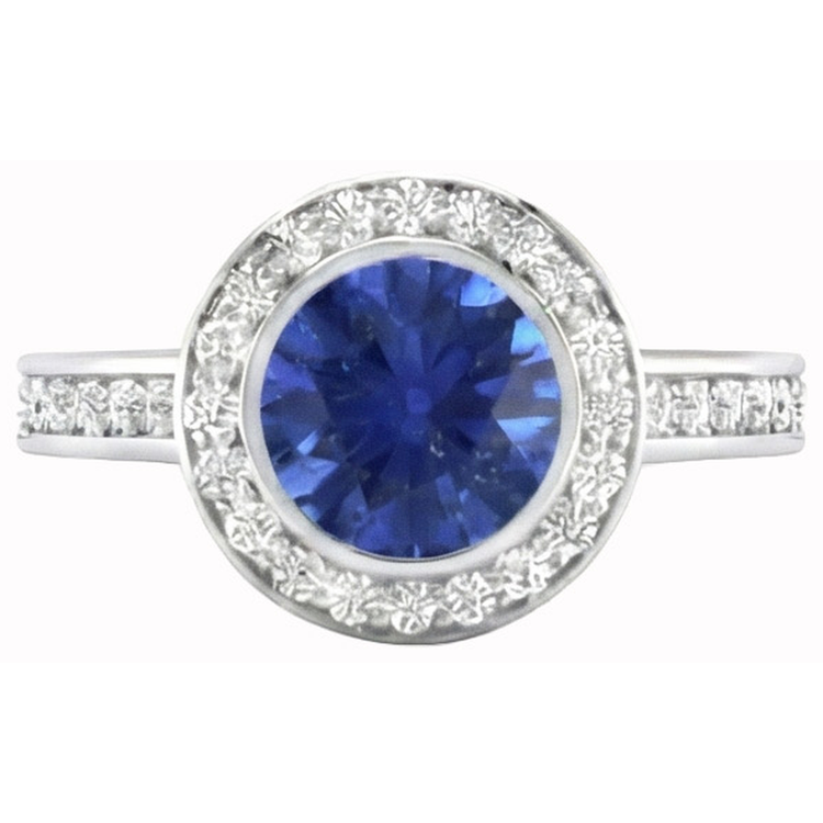 naturel round diamant 2.40carats bague angle de côté