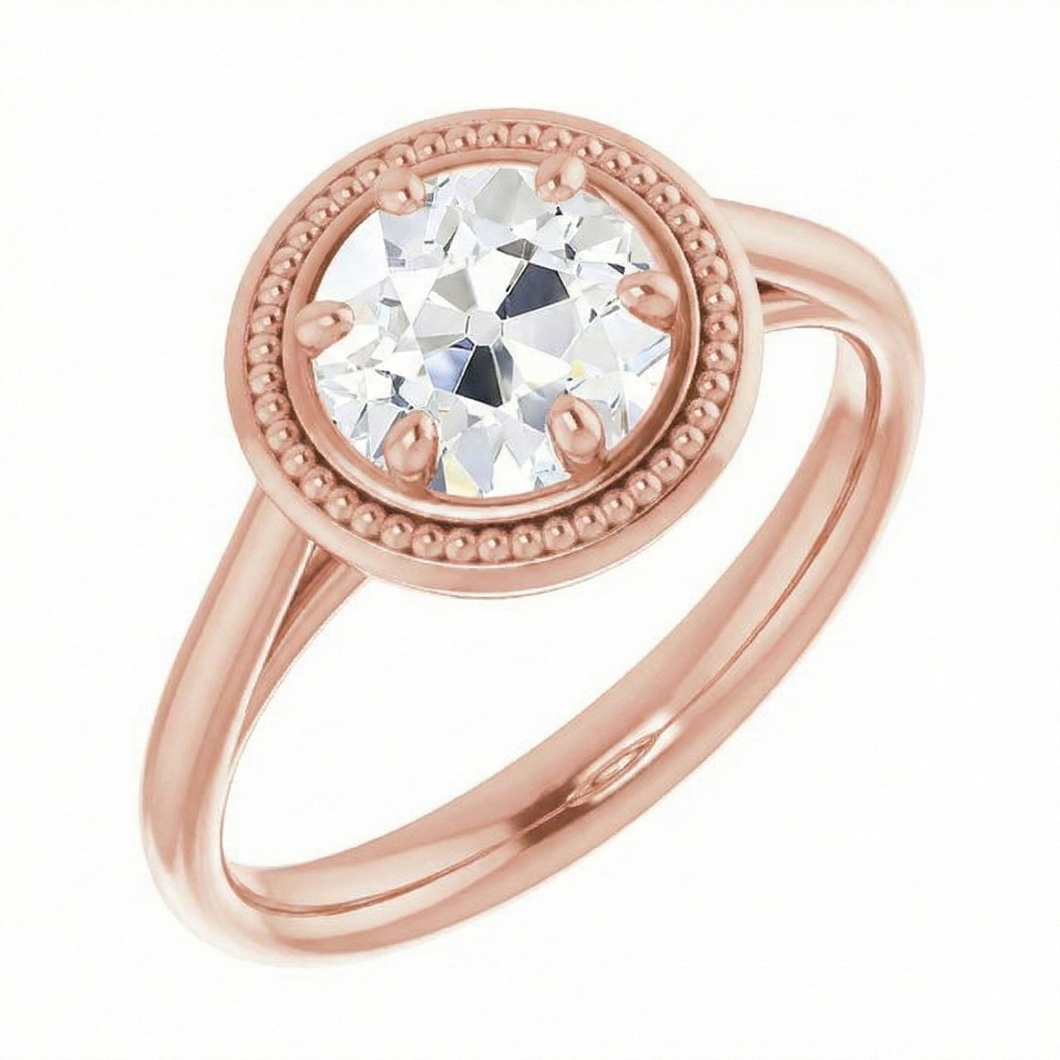 naturel round diamant 2.50carats bague angle de côté