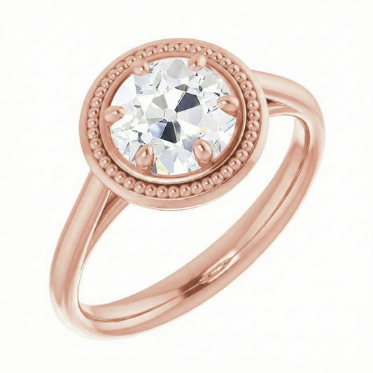 naturel round diamant 2.50carats bague angle de côté