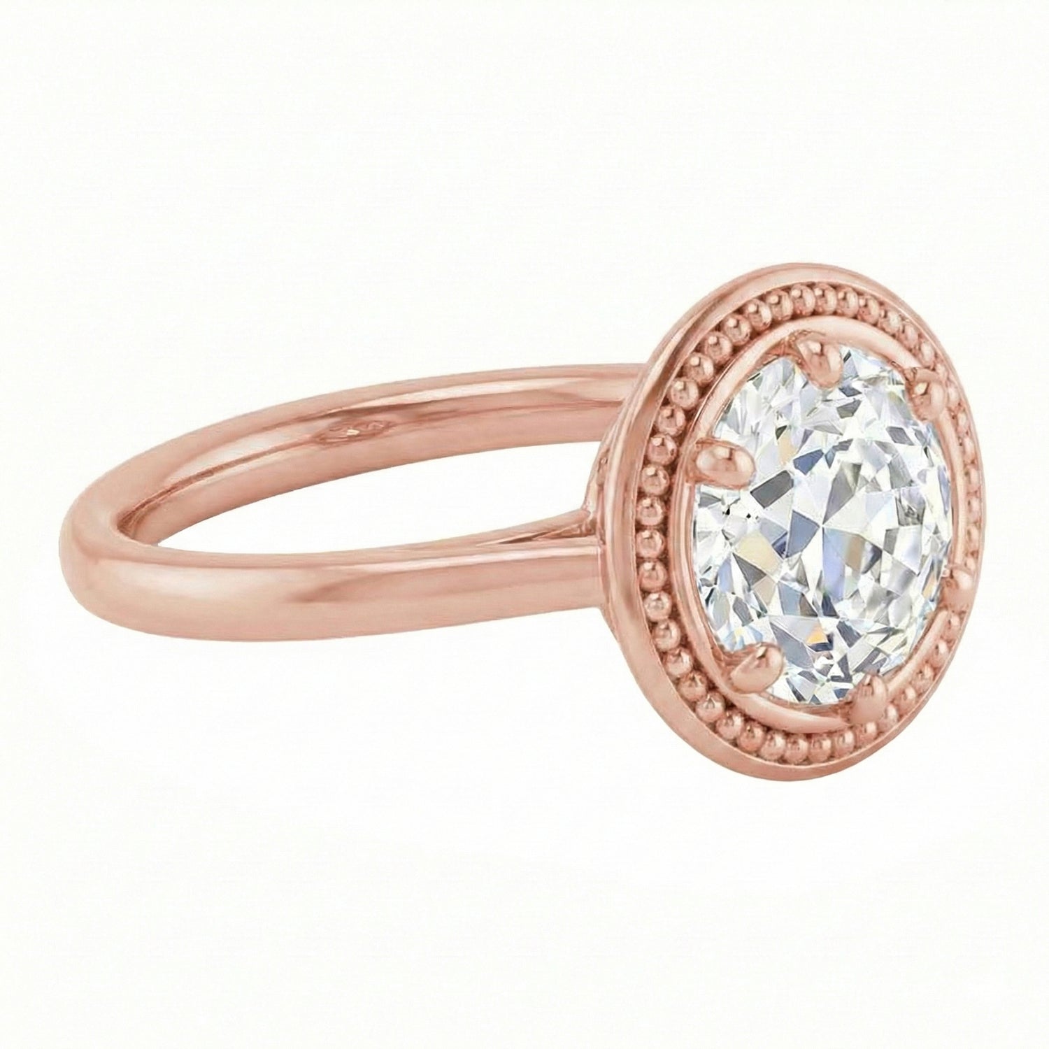 naturel round diamant 2.50carats bague détail rapproché