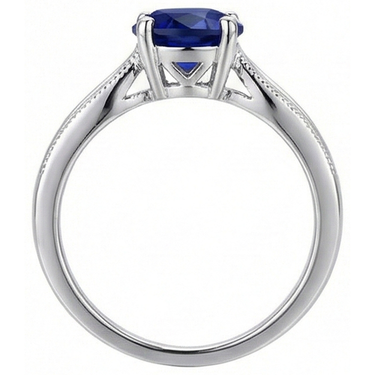 naturel round diamant 1carats bague vue de profil