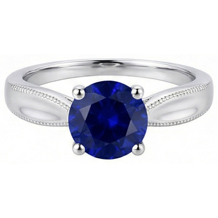 naturel round diamant 1carats bague vue de face