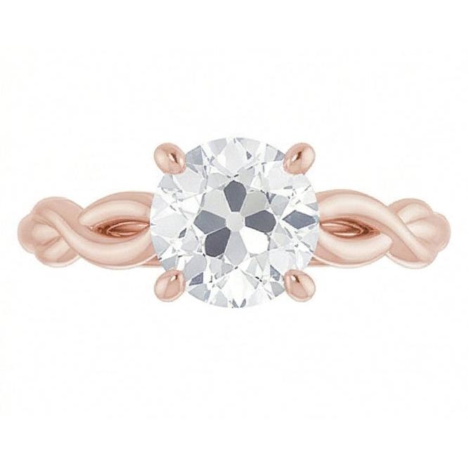naturel round diamant 2carats bague angle de côté