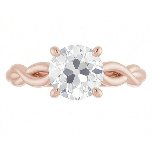 naturel round diamant 2carats bague angle de côté