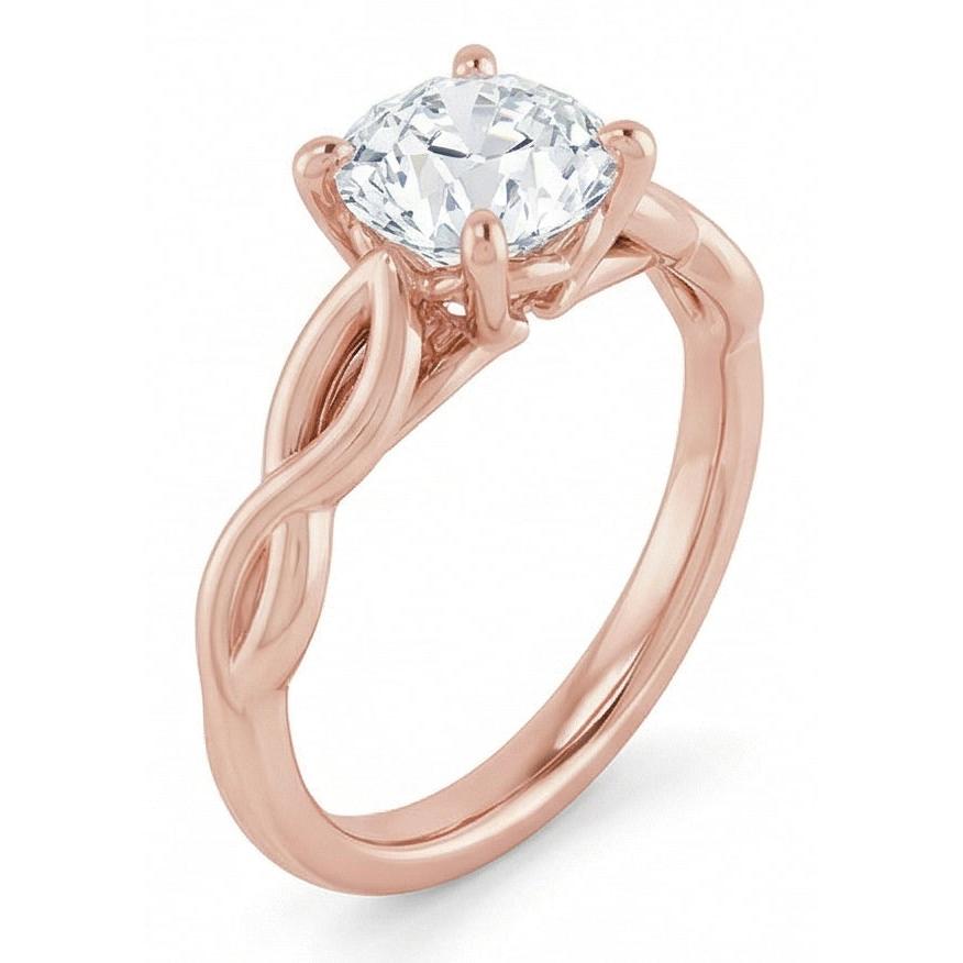 naturel round diamant 2carats bague vue de dessus