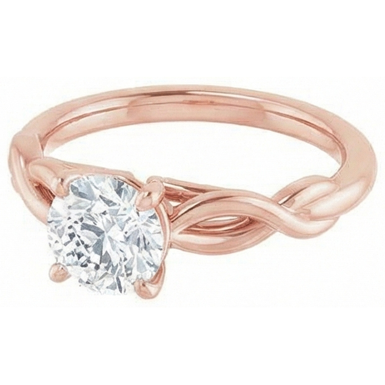 Bague Solitaire Ronde Réel Diamant Taille Ancienne Sertie De Griffes 2 Carats Style Infini