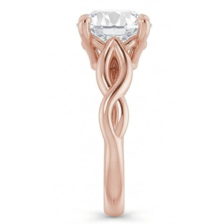 naturel round diamant 2carats bague vue de profil