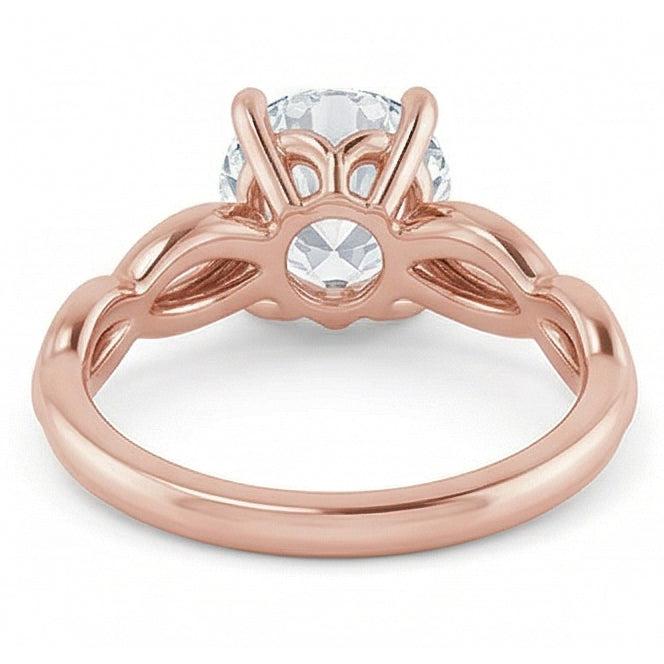 naturel round diamant 2carats bague sur blanc