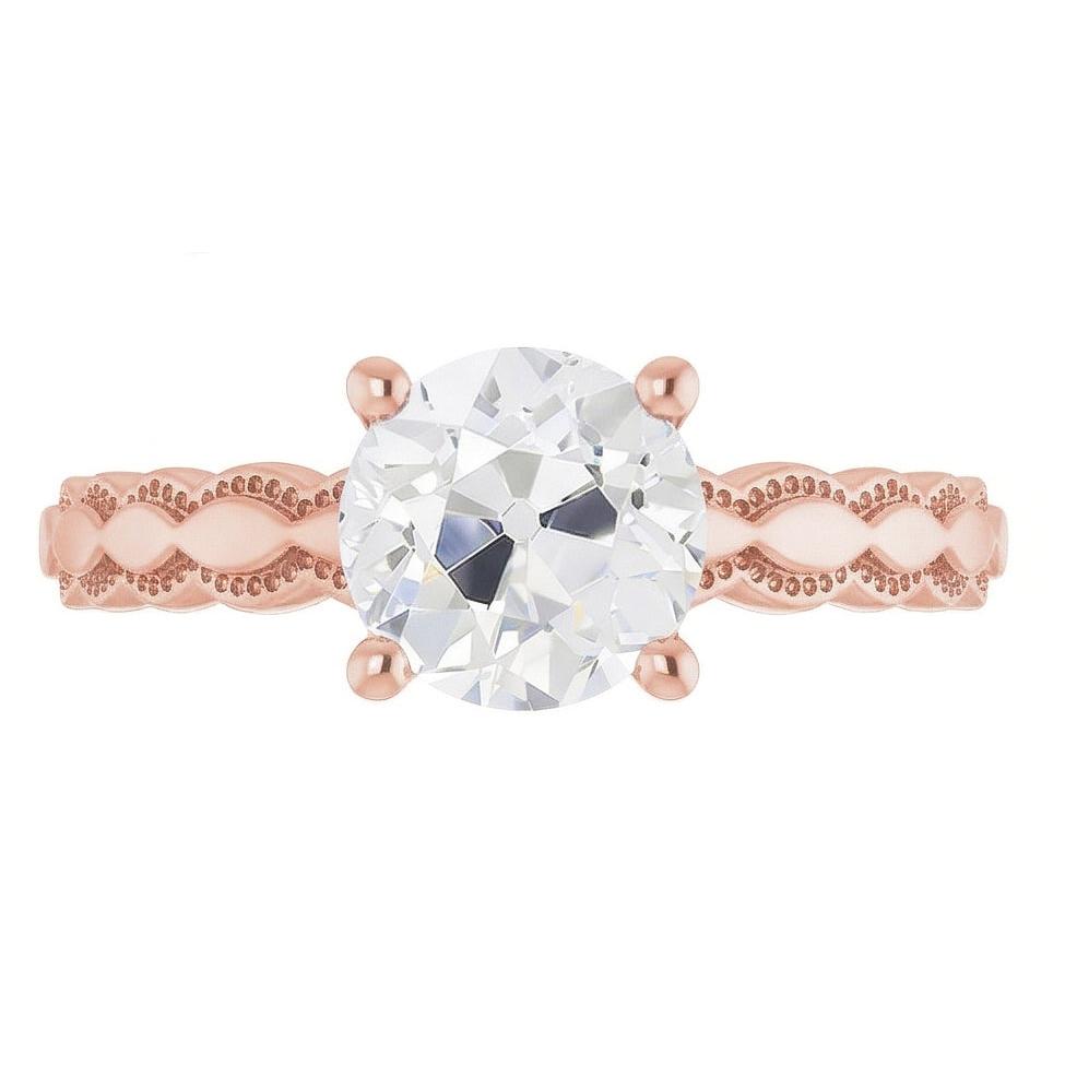 naturel round diamant 2carats bague angle de côté