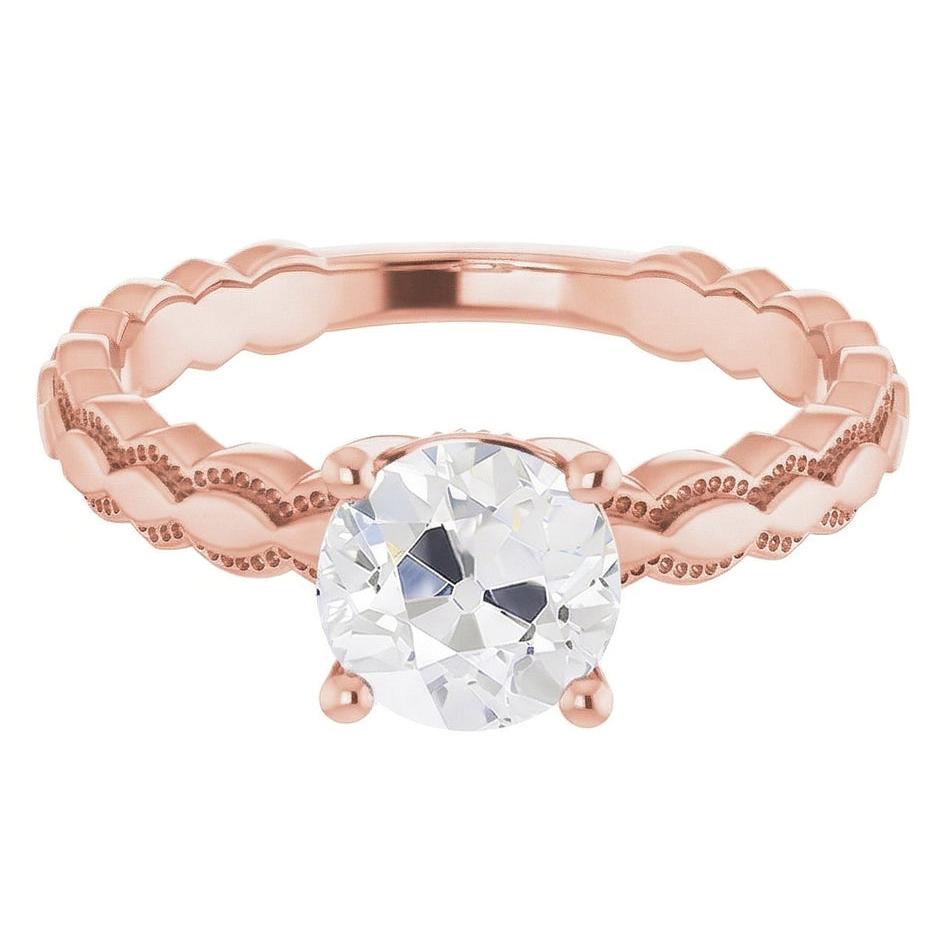naturel round diamant 2carats bague détail rapproché