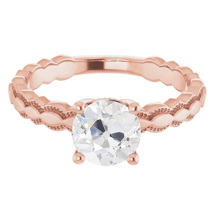 naturel round diamant 2carats bague détail rapproché