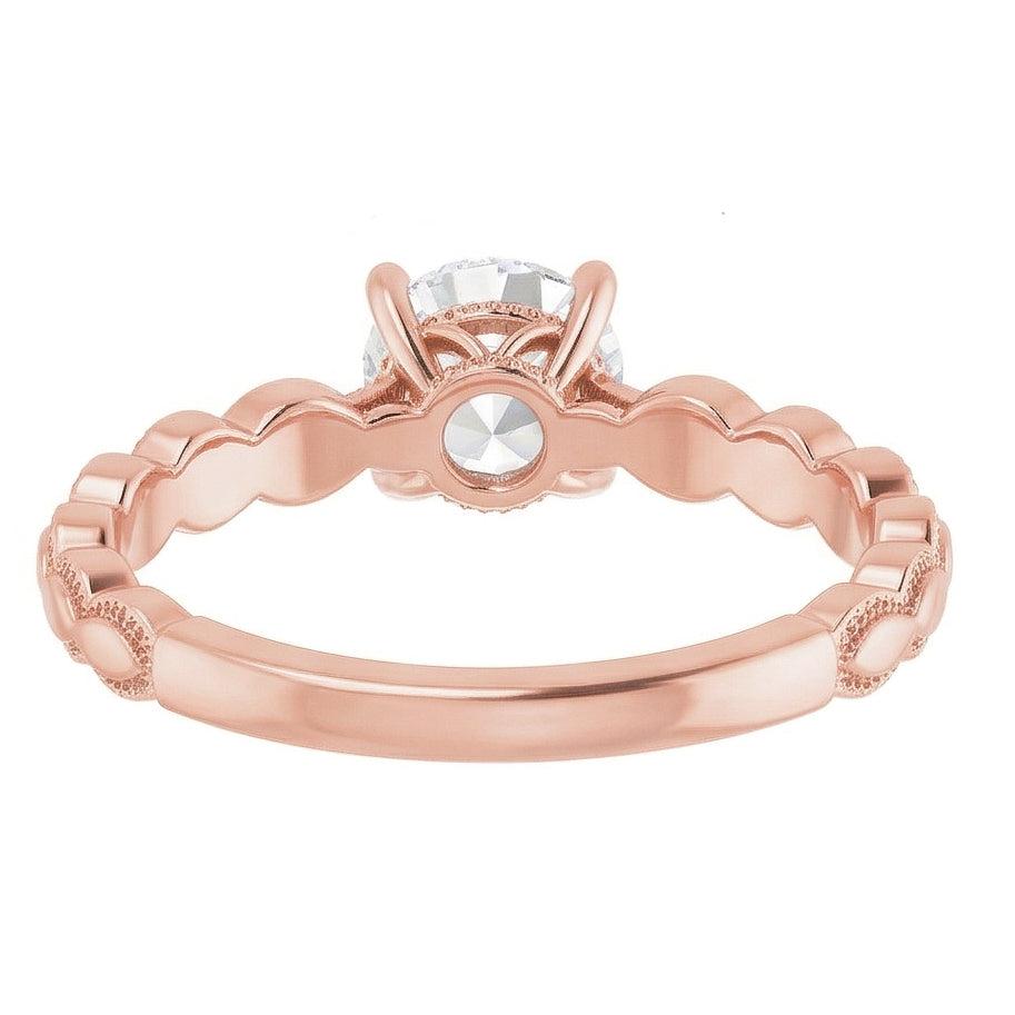 naturel round diamant 2carats bague vue de dessus