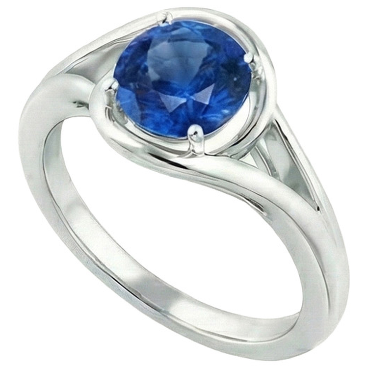 naturel round diamant 2carats bague vue de dessus