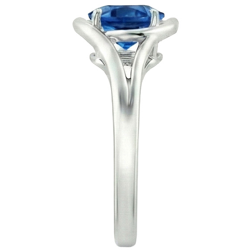 naturel round diamant 2carats bague vue de profil