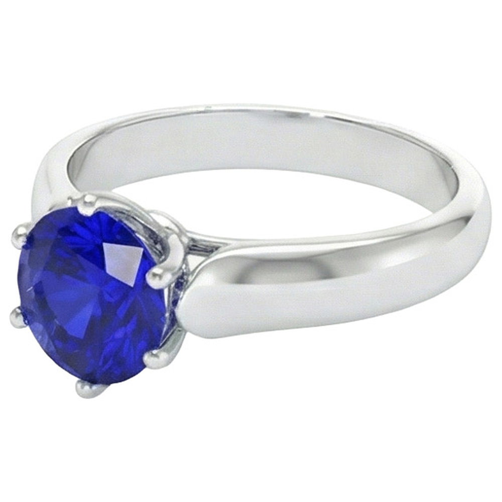 naturel round saphir 2carats bague détail rapproché