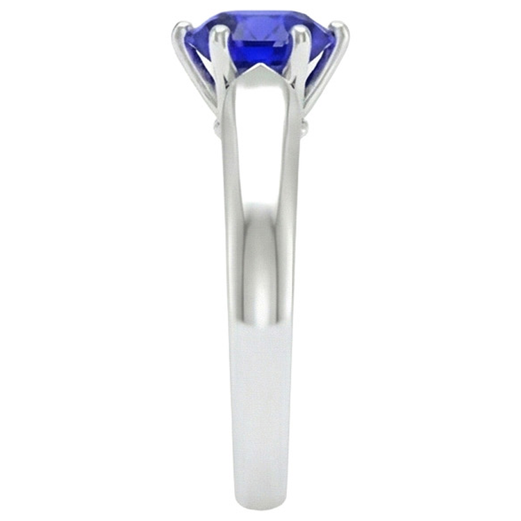 naturel round saphir 2carats bague vue de dessus