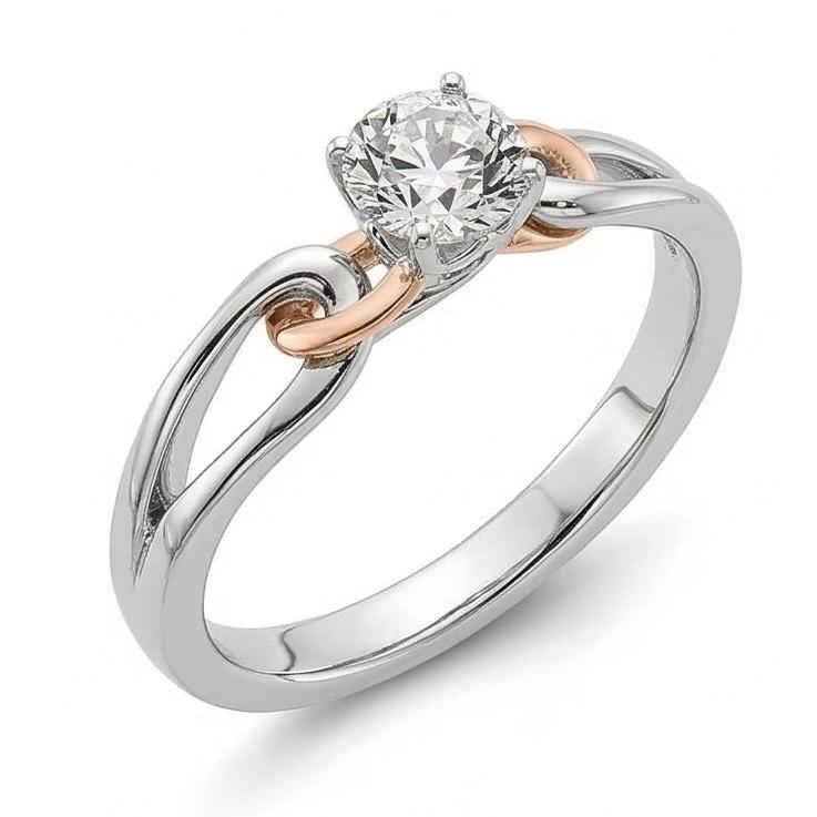 naturel round diamant 1carats bague angle de côté