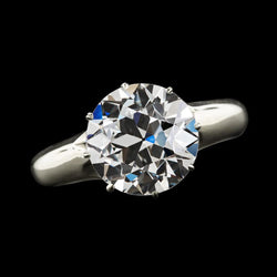 Bague Solitaire Ronde Vieux Mineur Véritable Diamant Or Blanc 4.25 Carats