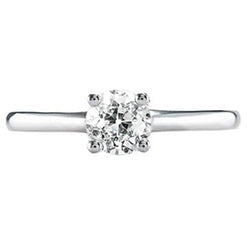 Bague Solitaire Ronde ancienne mine Cut Réel Diamant Bijoux 1 Carat