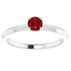 Bague Solitaire Rubis 1.25 Carats 4 Griffes Sertissage Bijoux Neuf